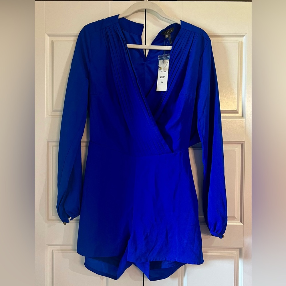Gracia Open Back Pleated Romper